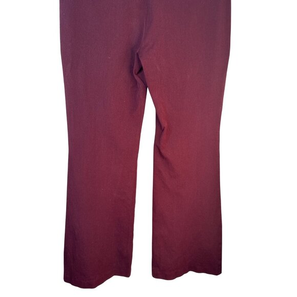 2/$30 Loft The Sutton Flare Pants Size 6 Burgundy Cotton Blend - Picture 13 of 16